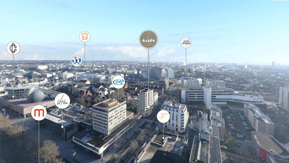 Cyclorama d'un projet immobilier à Rennes