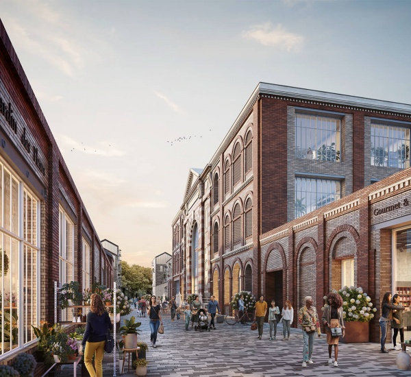 perspectives 3d projet de réhabilitation mixte tertiaire logement commerces