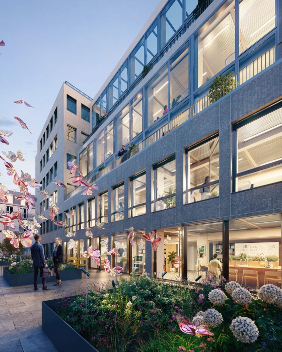 Perspective 3d Projet tertiaire bureaux Paris