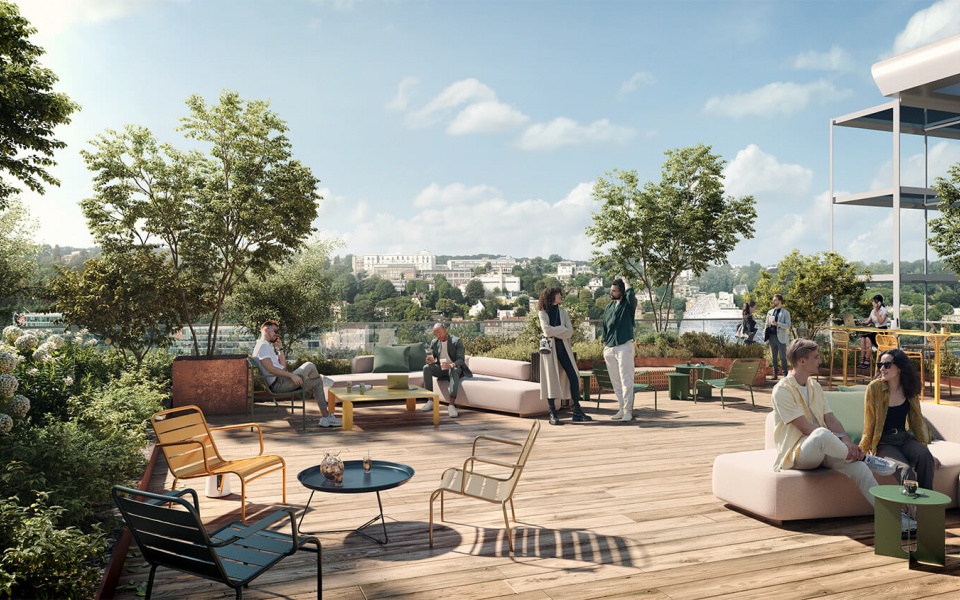 perspective 3d projet tertiaire Khapa