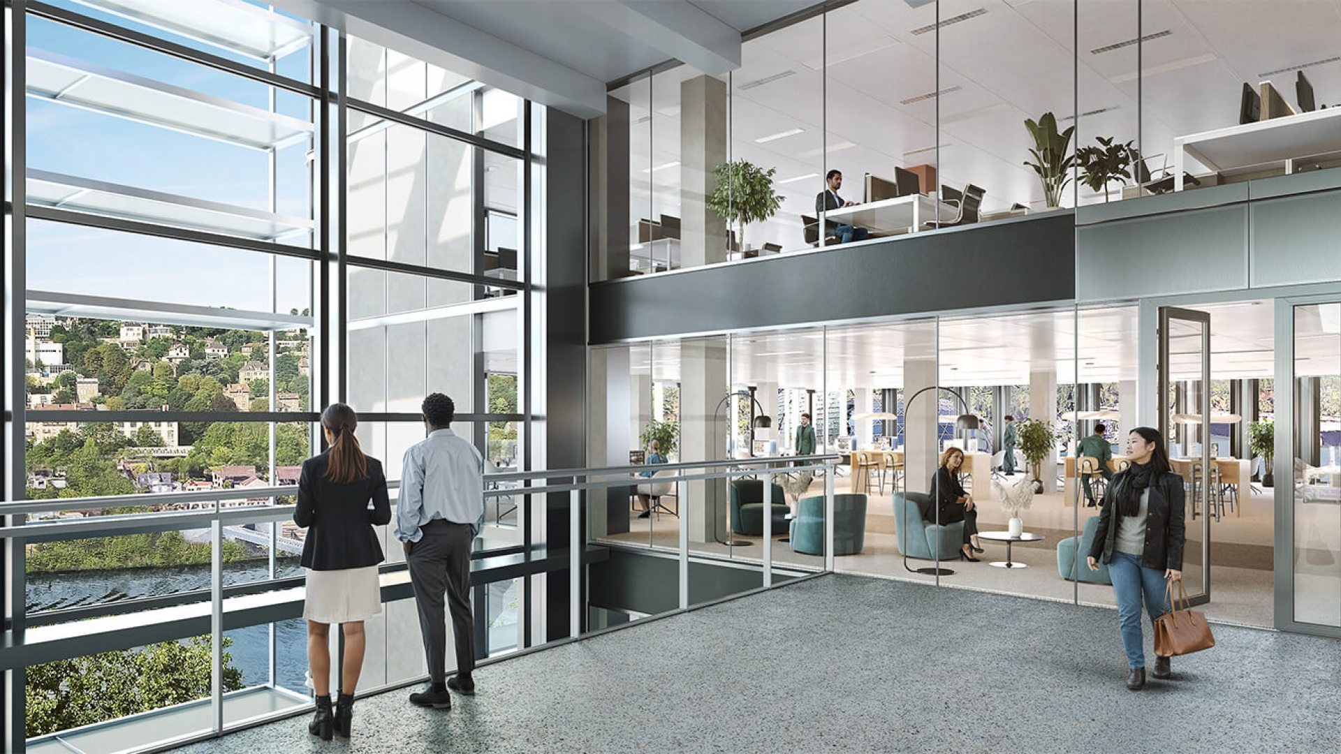 perspective 3d projet tertiaire Khapa